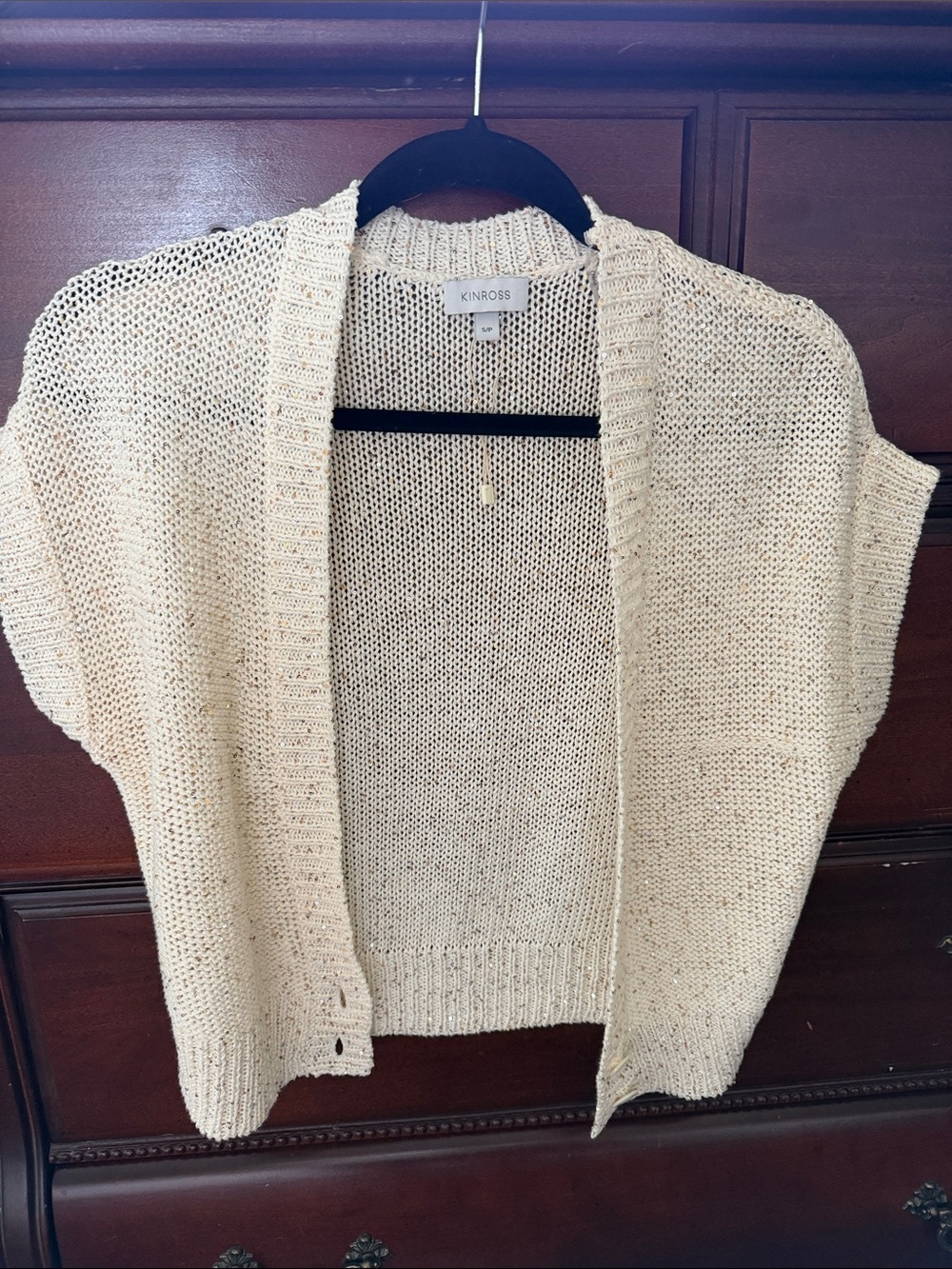 Kinross Cream Open-Front Knit Women's Sweater
